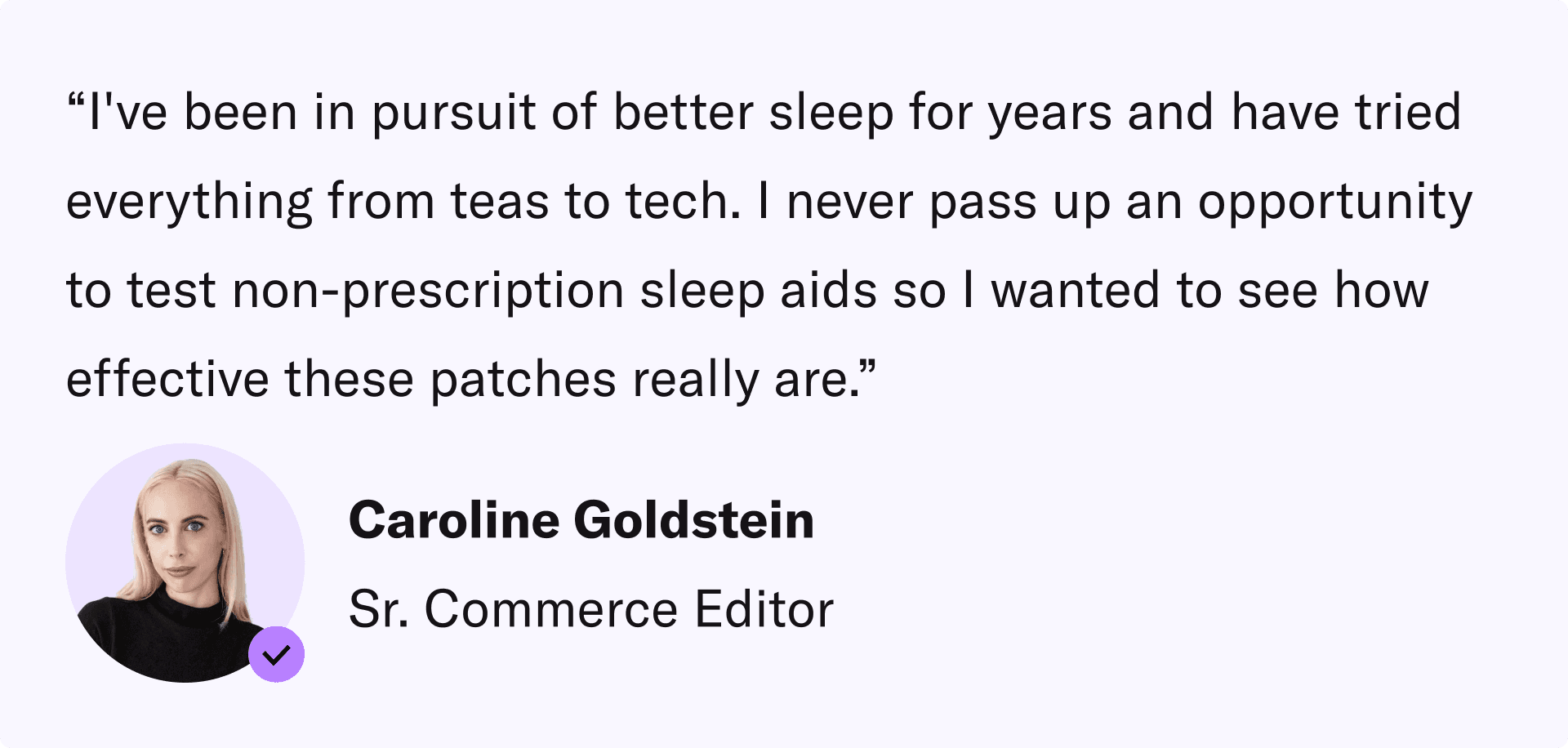 Why Caroline Tested