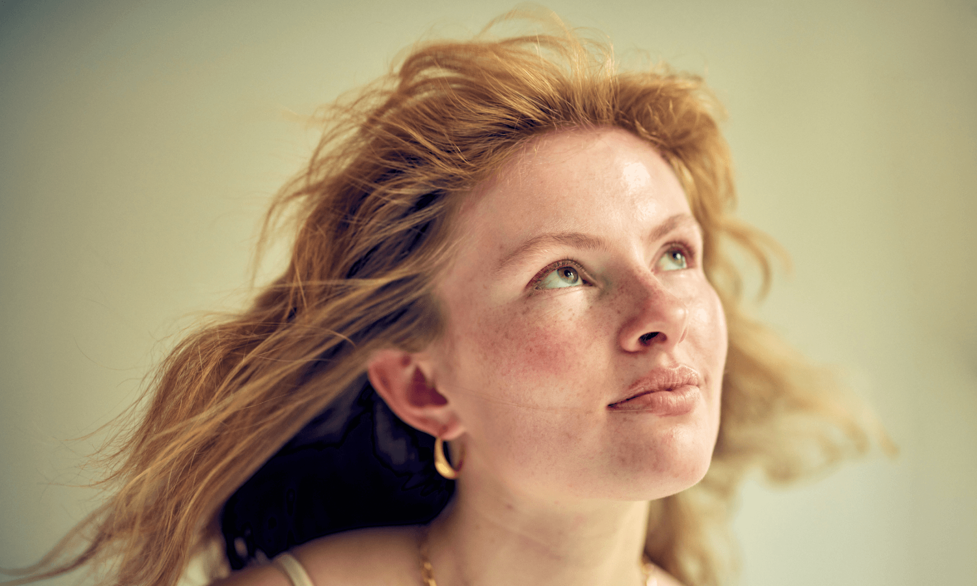 girl with flowing hair