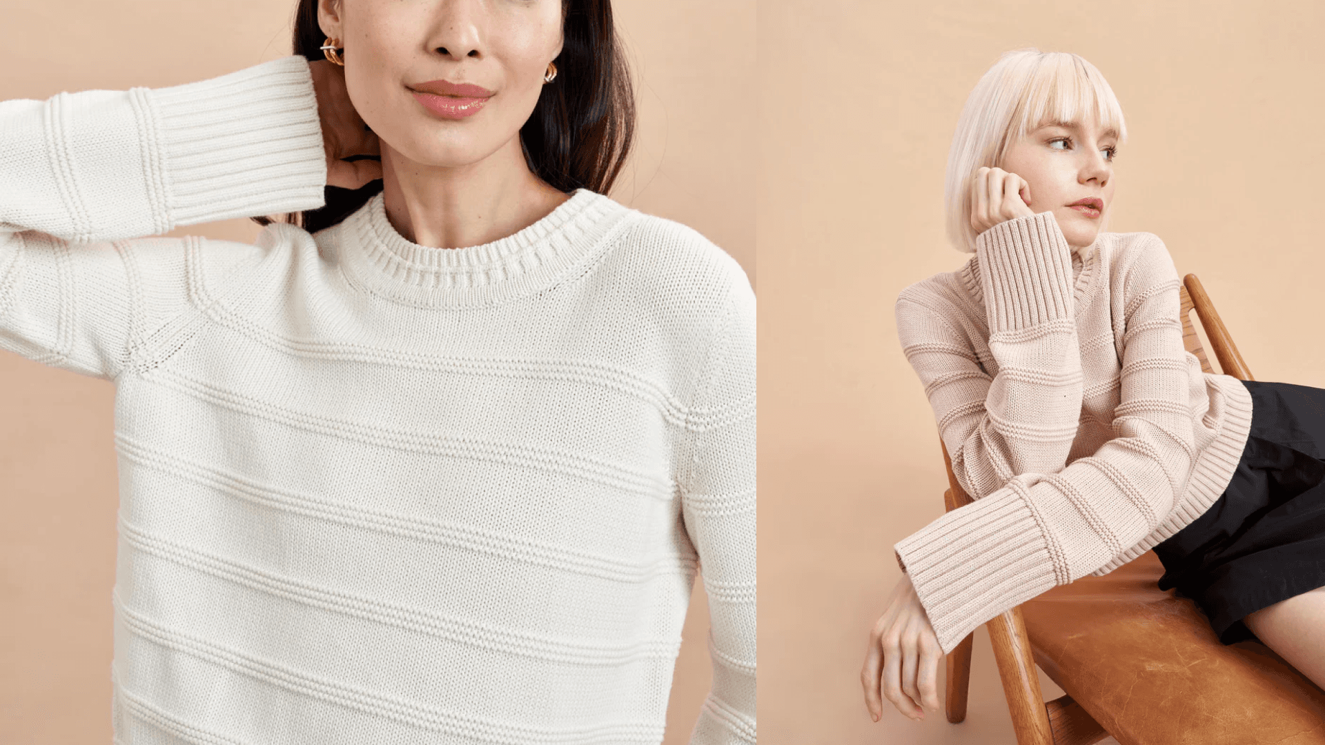 stitched crewneck sweater