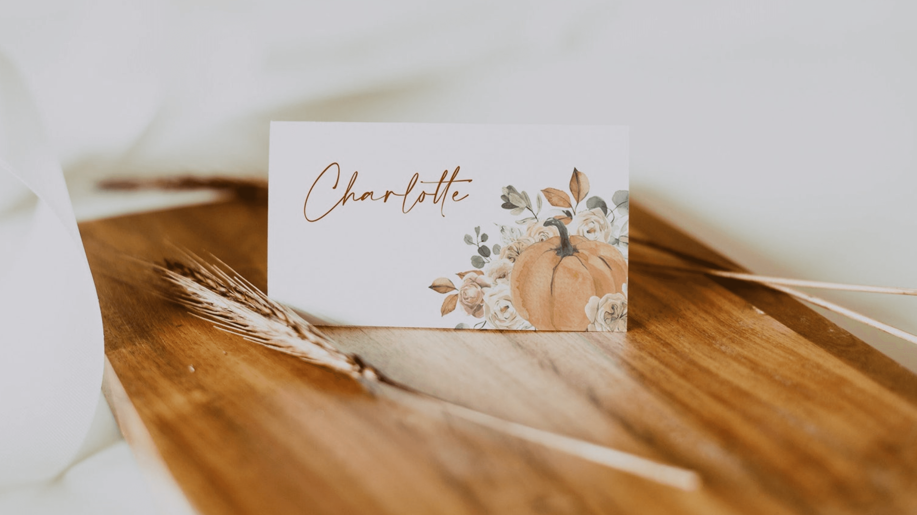 Pumpkin place cards